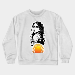 girl with sun Crewneck Sweatshirt